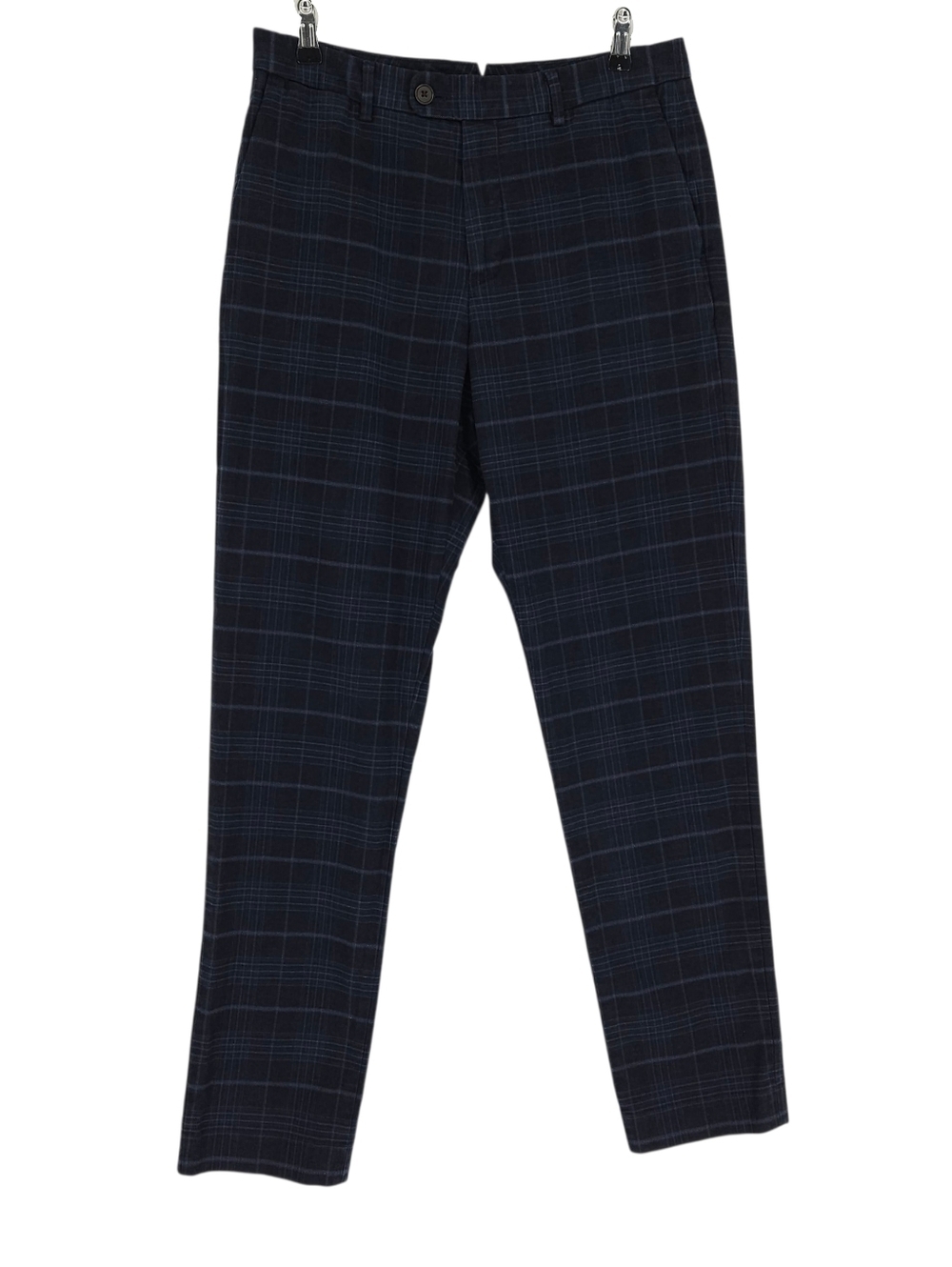 Bonobos Profilo Italia Dress Pants Blue Plaid Flat Front Athletic Fit Mens 32 - Picture 1 of 8